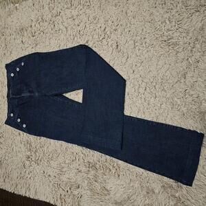 Talbots Dark Wash High Rise Jeans with Sailor Buttons 2P